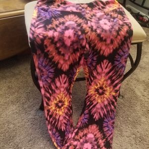 tie die boho flare pants size large